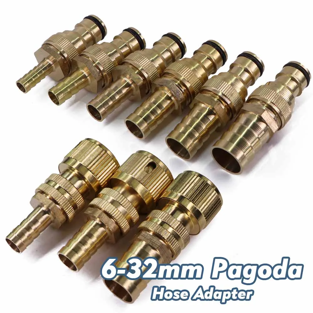 Adaptador de lengüeta para manguera de latón de 6-32mm con conector rápido de 16mm, tubería de riego para jardín, conexión de reparación, accesorio de junta de acoplamiento