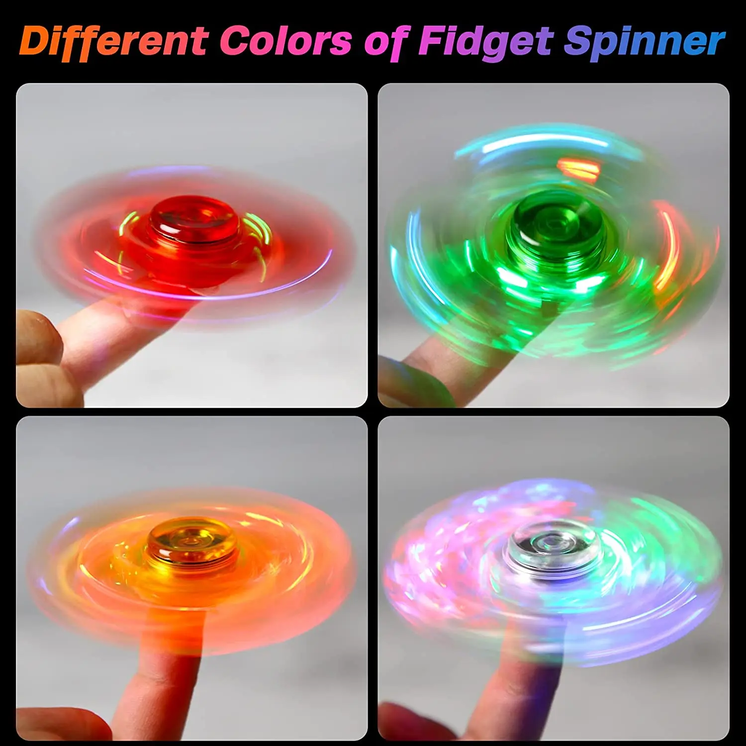 Fidget Spinner con luz LED, juguete luminoso para dedos, Spinner de mano, reducción de estrés y alivio de la ansiedad, recuerdos de fiesta para niños y adultos
