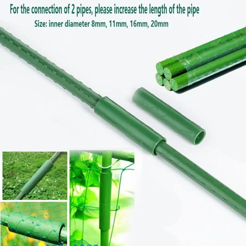 Soporte para plantas de jardinería, tubo de conexión, enredaderas, planta trepadora, estacas de 8/11/16/20mm, conector de palo de injerto, herramienta de jardín, 10 Uds.