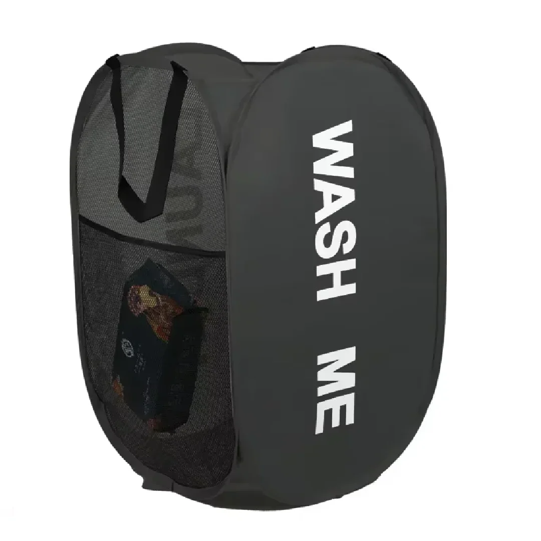 Cesto de Ropa Plegable Portátil de Malla con Abertura Amplia - Cesto de Lavandería Transpirable y Ahorrador de Espacio para Dormitorio, Viajes y Baño