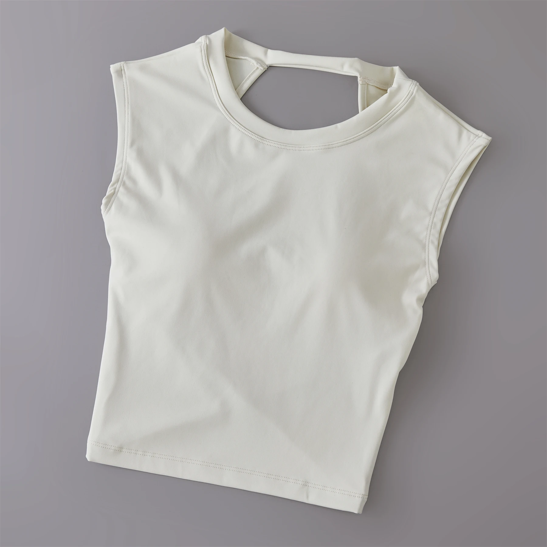 Camiseta deportiva corta con espalda descubierta para mujer, Camiseta deportiva de manga corta con almohadilla fija para el pecho, Tops de Yoga sexys, chaleco de Fitness adelgazante de cintura