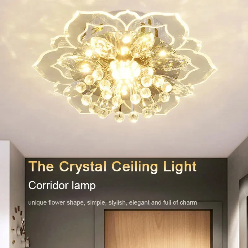Lámpara de techo LED moderna, lámpara de techo de cristal, candelabro de dormitorio, iluminación interior para sala de estar, decoración del hogar, candelabro Led