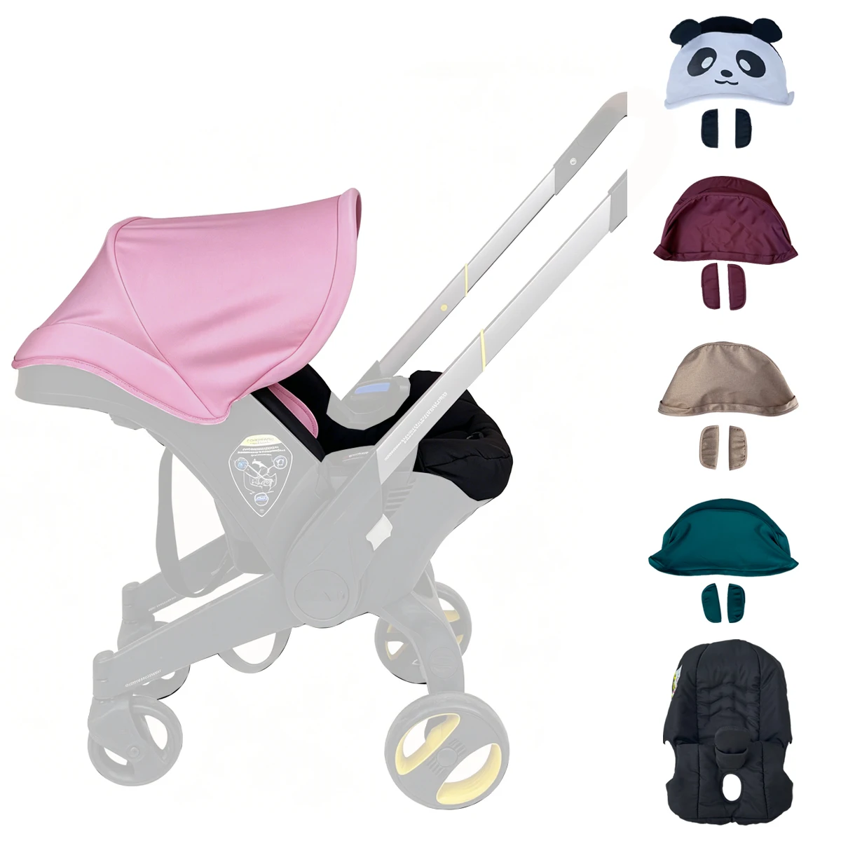 Kit de Repuesto MomTan para Silla de Auto y Carriola Doona+, Accesorios para Carriola, Cojín para Asiento, Capota y Almohadillas para Hombros