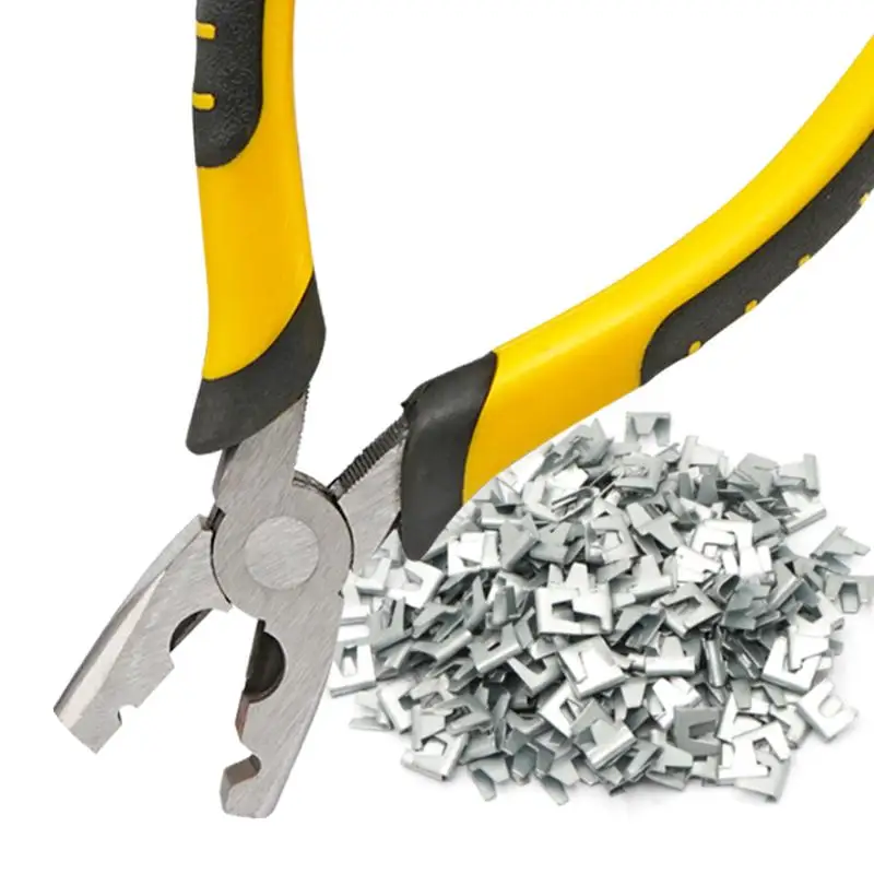 Abrazadera de reparación de instalación de jaula para mascotas, alicates para jaula de encuadernación para jaula de codorniz y pollo, alicates para abrazadera de conejo y pájaro con Clips de hebilla para jaula de clavos