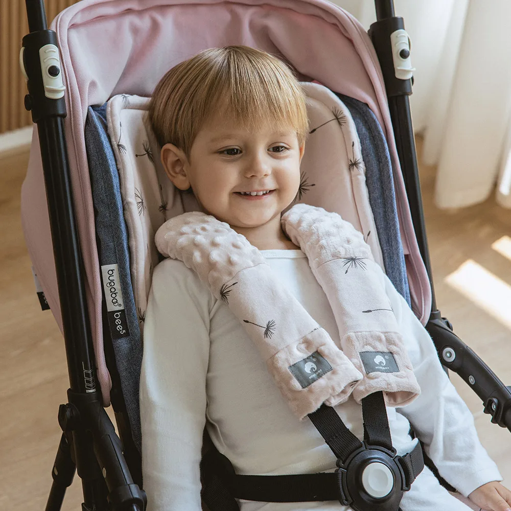 Cojín para cochecito y funda para cinturón de seguridad, 2 unidades/juego, almohadilla Universal para asiento de cochecito de bebé, alfombrilla suave para cochecito de niño, accesorios para cochecito