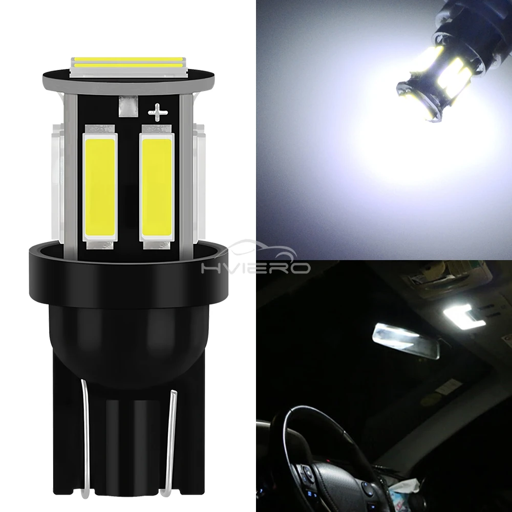 2/4/10X T10 COB 10Led 7020 Auto Night LED 194 168 cuña reemplazo lámpara de Panel de instrumentos inverso bombillas blancas y azules para iluminación