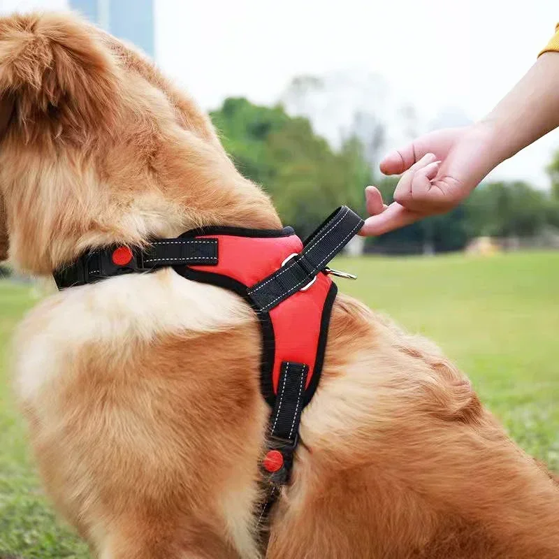Arnés para perros con sillín, arnés reflectante ajustable para mascotas, sin tirar, entrenamiento para caminar, producto con correa para el pecho para perros pequeños, medianos y grandes