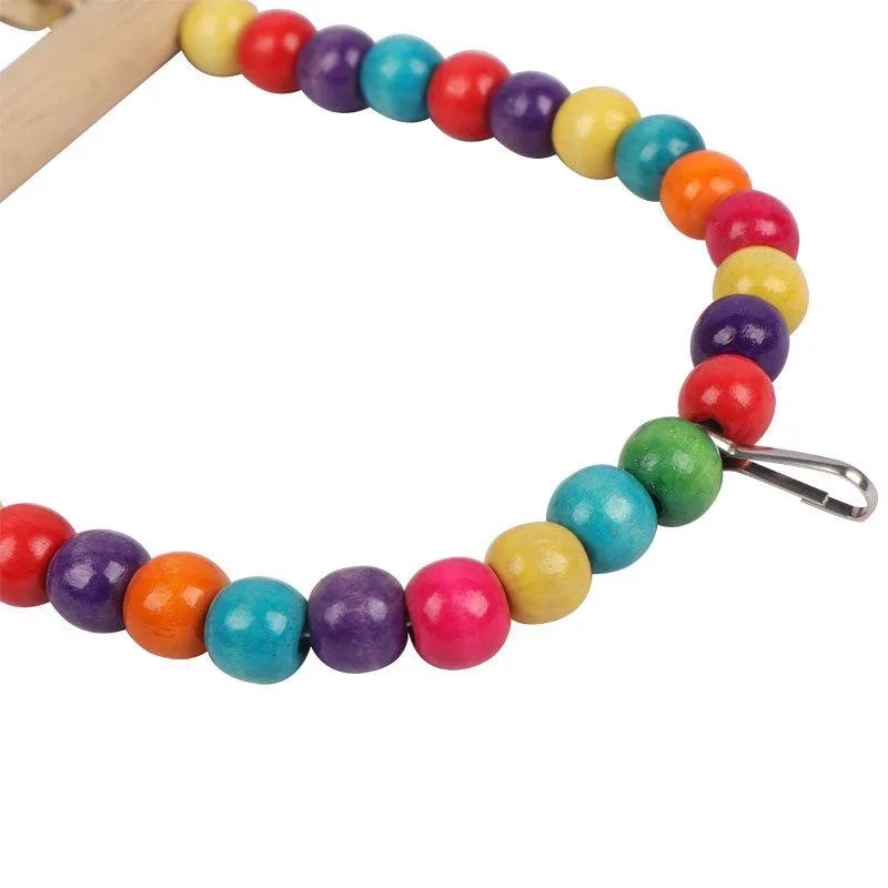Juguete para mascotas, columpio para pájaros, soporte de columpio de madera para loros, juguete para loros, suministros para mascotas, accesorios para pájaros (S: 12x15cm/L: 18*22cm)