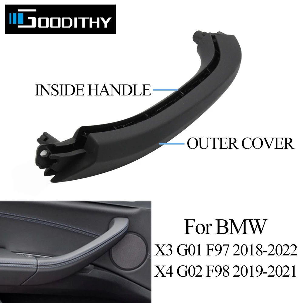 Embellecedor de cubierta exterior de manija de tracción Interior de coche, puerta izquierda y derecha mejorada para BMW X3 X4 G01 G02 G08 F97 F98 2018 2019 2020 2021