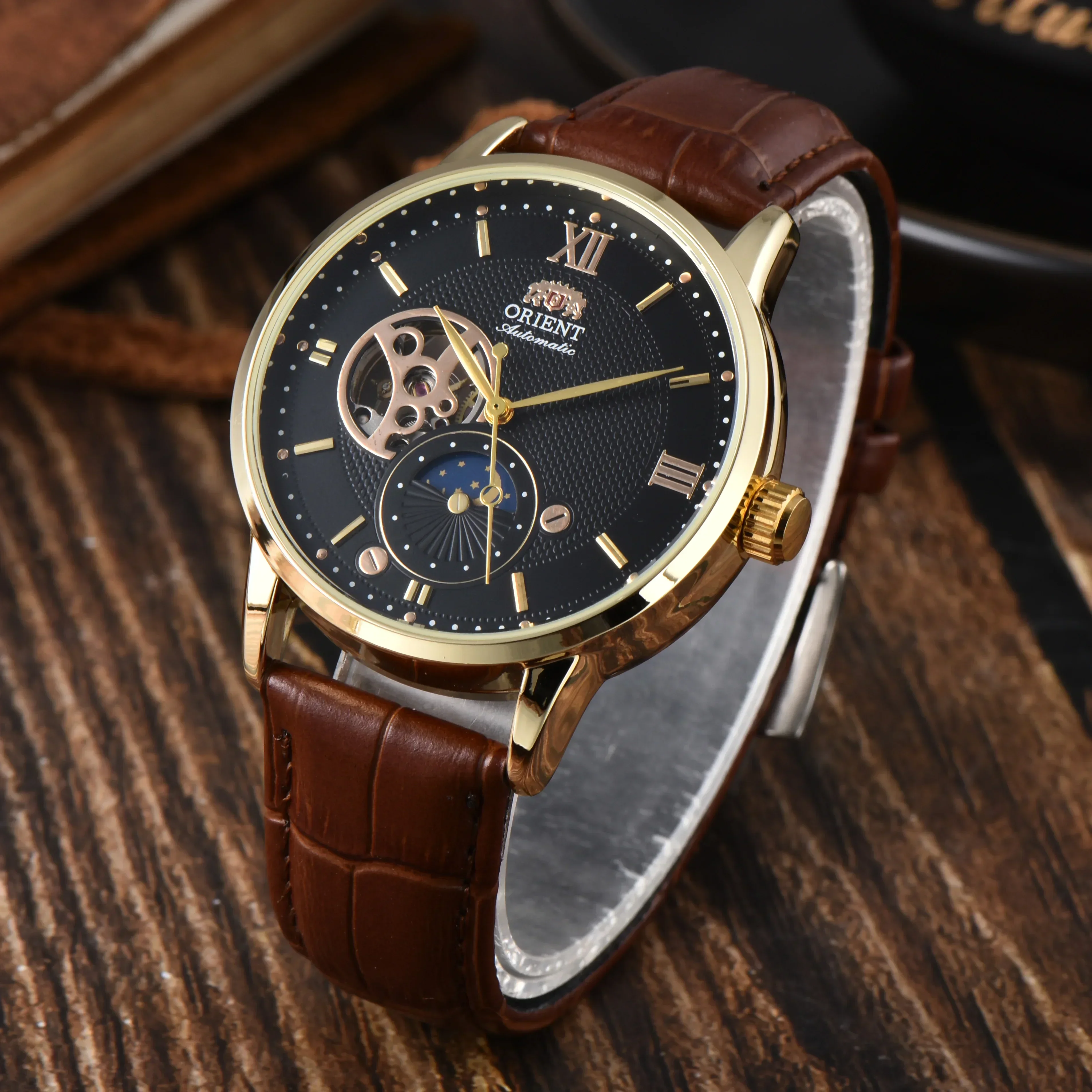 Orient Store Orient Sport Reloj Mecánico Automático Unisex Sol, Luna, Estrellas, Hora Mundial, Resistente al Agua, a Prueba de Golpes, Funciones Completas