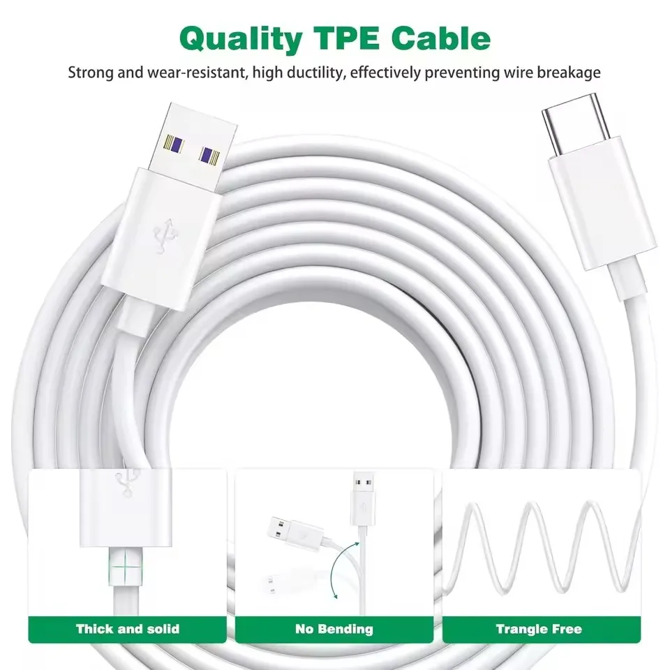Cable de Extensión Micro USB Extra Largo de 10M 5M 3M 2M 1M, Cable de Datos Universal con Puerto Tipo C para Dispositivos Xiaomi, Samsung, Cámara, PS5, PS4