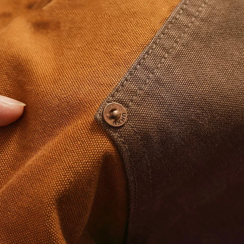 Otoño e Invierno pesado de gama alta vintage monos hombres grano de lona color patchwork registro motocicleta pantalones casuales marea