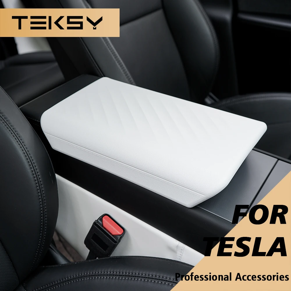 Funda Protectora de TPE para Consola Central y Reposabrazos TEKSY para Tesla Model Y L / Y Juniper 2026 y Model 3 Highland