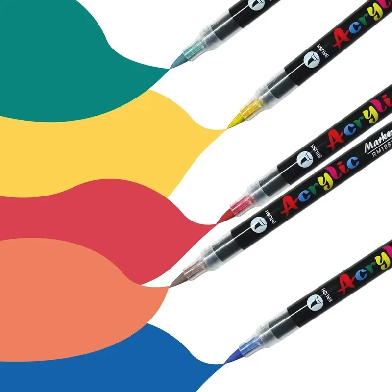 Rotulador con tinta líquida de aplicación directa, punta suave, color metálico, tono de piel, ideal para estudiantes y estudiantes de arte, translúcido y