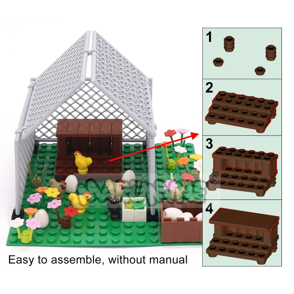 Bloques de Construcción de la Granja Marumine, Ladrillos de Construcción Clásicos MOC, Juego de Ladrillos para Armar una Casa, Kit de Modelo DIY Compatible con 95342pb