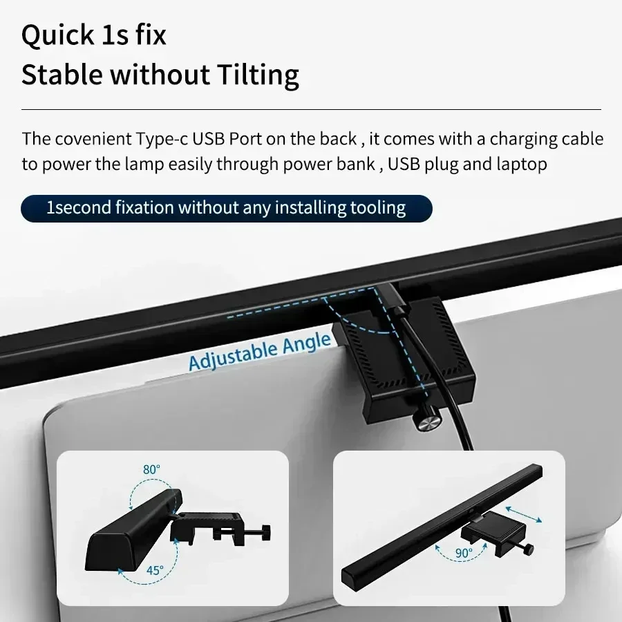 Barra de luz LED regulable para escritorio, lámpara de mesa colgante para lectura, estudio y trabajo, 33cm, 50cm, USB, PC, pantalla de Monitor de ordenador, 3 colores