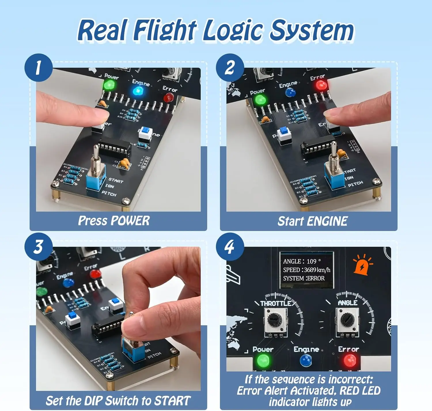 Kit de Soldadura para Simulador de Vuelo DIY con Pantalla LCD, Efectos de Sonido e Indicadores LED, Kit de Aprendizaje de Electrónica STEM para la Escuela