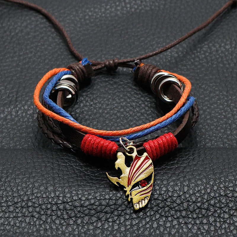 Accesorios de Anime, Mini Espada de Kurosaki Ichigo, Llavero, Collar con Máscara de Muerte, Joyería de Moda para Cosplay, Regalo para Fans