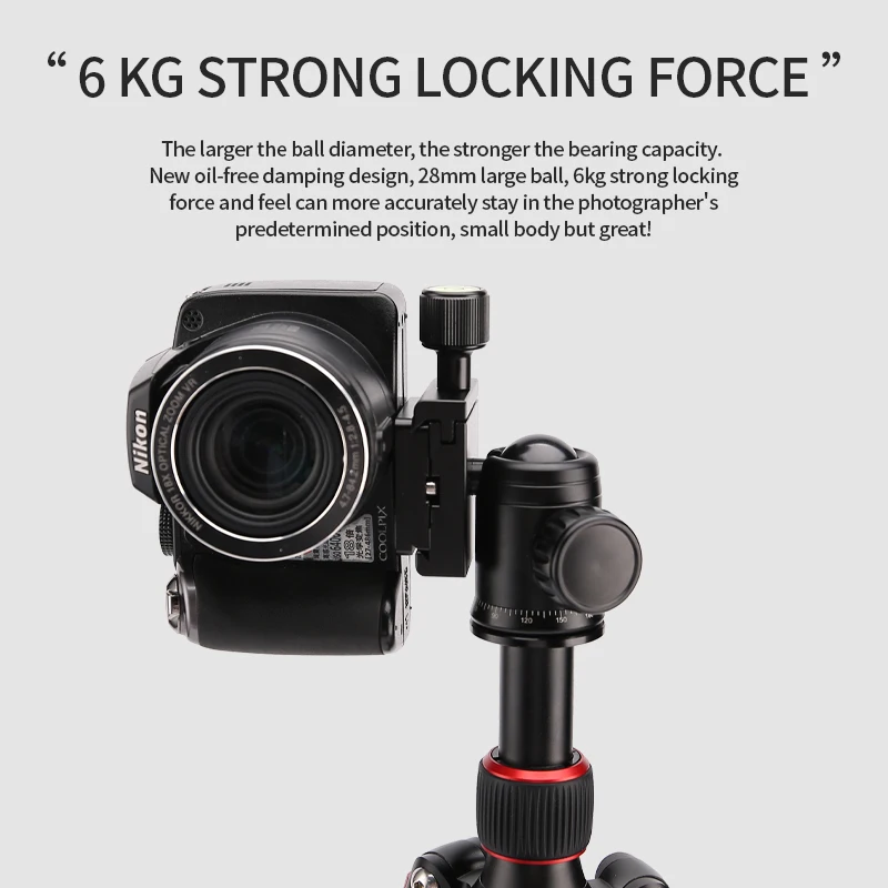 Trípode portátil FM5S, soporte de viaje ligero, Mini trípode de vídeo de sobremesa con cabezal de bola de 360 grados para cámara DSLR SLR