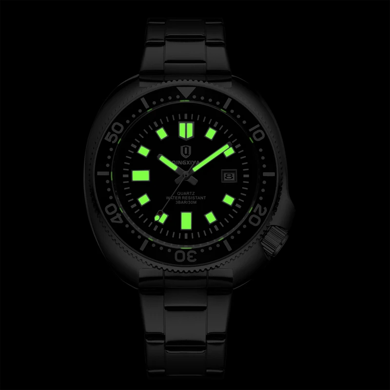 QINGXIYA nuevo diseño de moda reloj de cuarzo con fecha para hombres de acero inoxidable resistente al agua relojes luminosos para hombres reloj Masculino