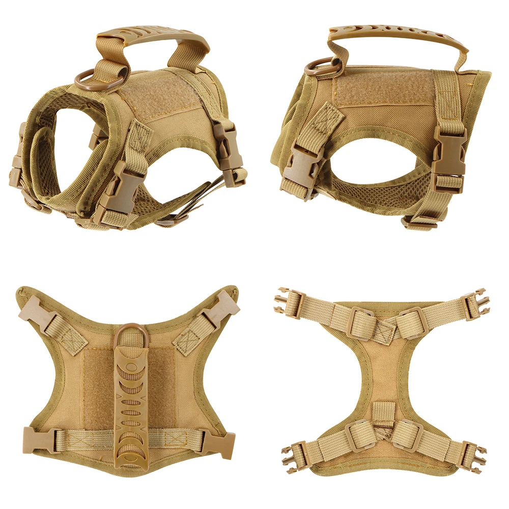 Arnés táctico para cachorros, correa para perros pequeños, gatos, chaleco ajustable para gatitos, servicio militar, entrenamiento de trabajo para perros y caminar