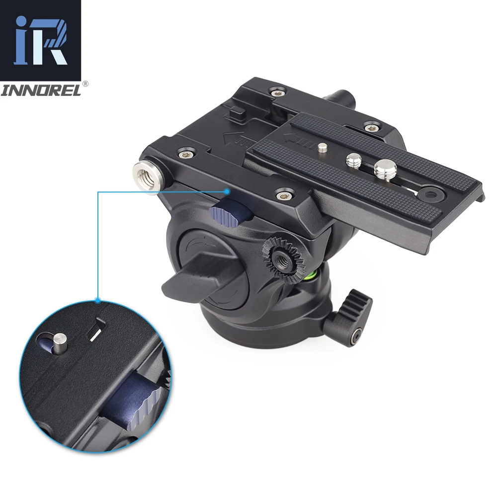 INNOREL-Cabezal fluido de vídeo F60/F80, trípode de cámara profesional, cabezal panorámico de arrastre fluido para cámaras DSLR, videocámaras, teleobjetivo