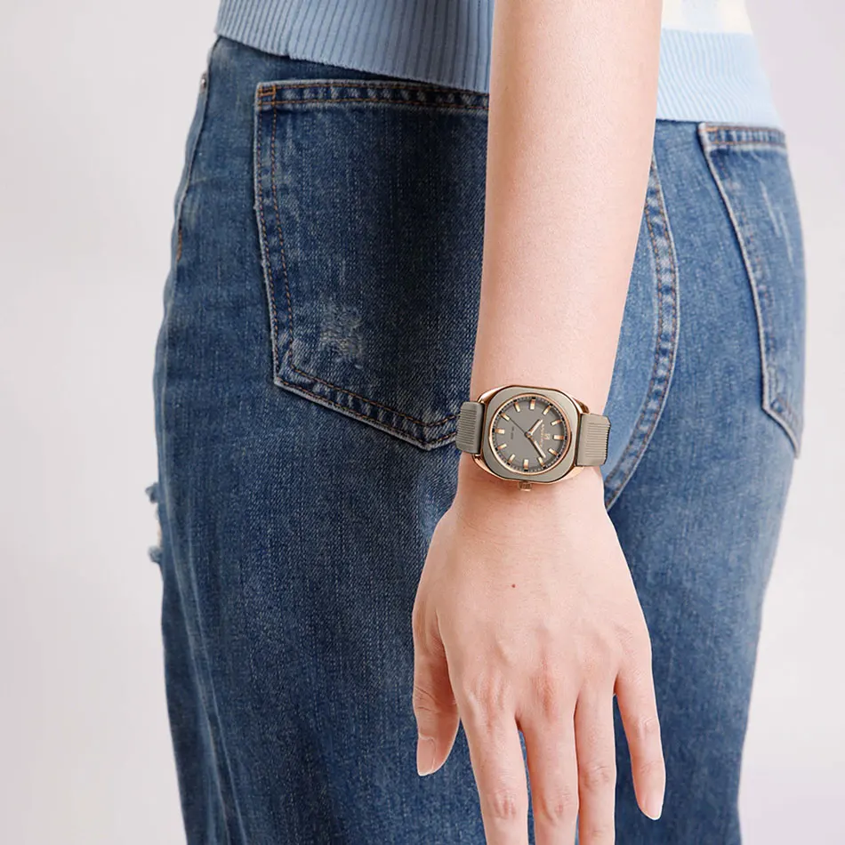 NAVIFORCE moda mujer Casual elegante Simple polígono cuarzo reloj de silicona regalo para mujer reloj de pulsera Casual reloj femenino
