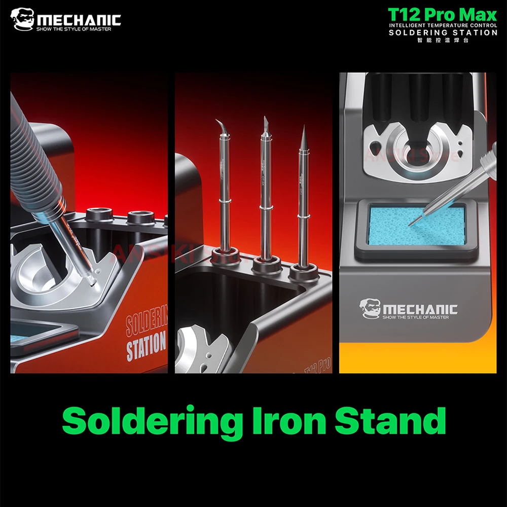 Estación de soldadura MECHANIC T12Pro Max T12 con control PID, 160W de alta potencia, calentamiento rápido en 4s, modo de reposo inteligente, herramienta de reparación de soldadura con mango T12.