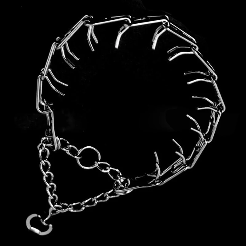 Collar de entrenamiento para perros, cadena ajustable de acero y Metal, suministros profesionales para mascotas, 45/50/55/60cm