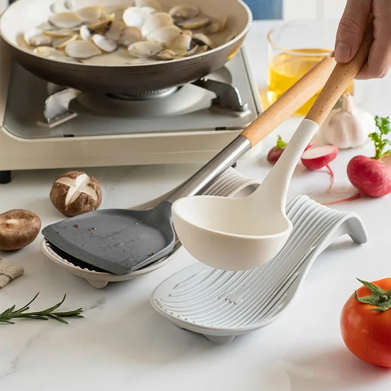 Soporte de cuchara aislado de silicona, resistente al calor Mantel Individual, soporte para cubiertos, herramientas de cocina, 1/4 piezas