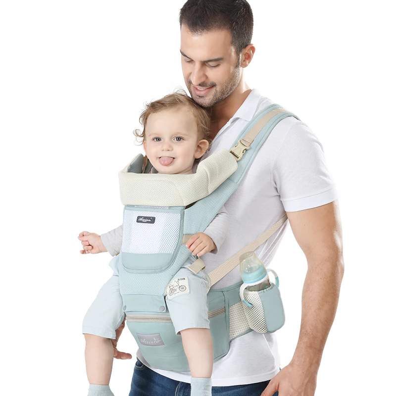 Portabebés ergonómico para bebé, portabebés para asiento de cadera, cardón frontal, portabebés ergonómico de canguro para viaje de bebé