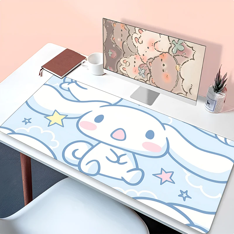 Alfombrilla de ratón Kawaii para ordenador portátil, alfombrilla para teclado de gabinete de jugador de Anime, alfombrilla de escritorio de dibujos animados c-cinnamoroll, alfombrilla para ratón para juegos de PC para regalos de niñas