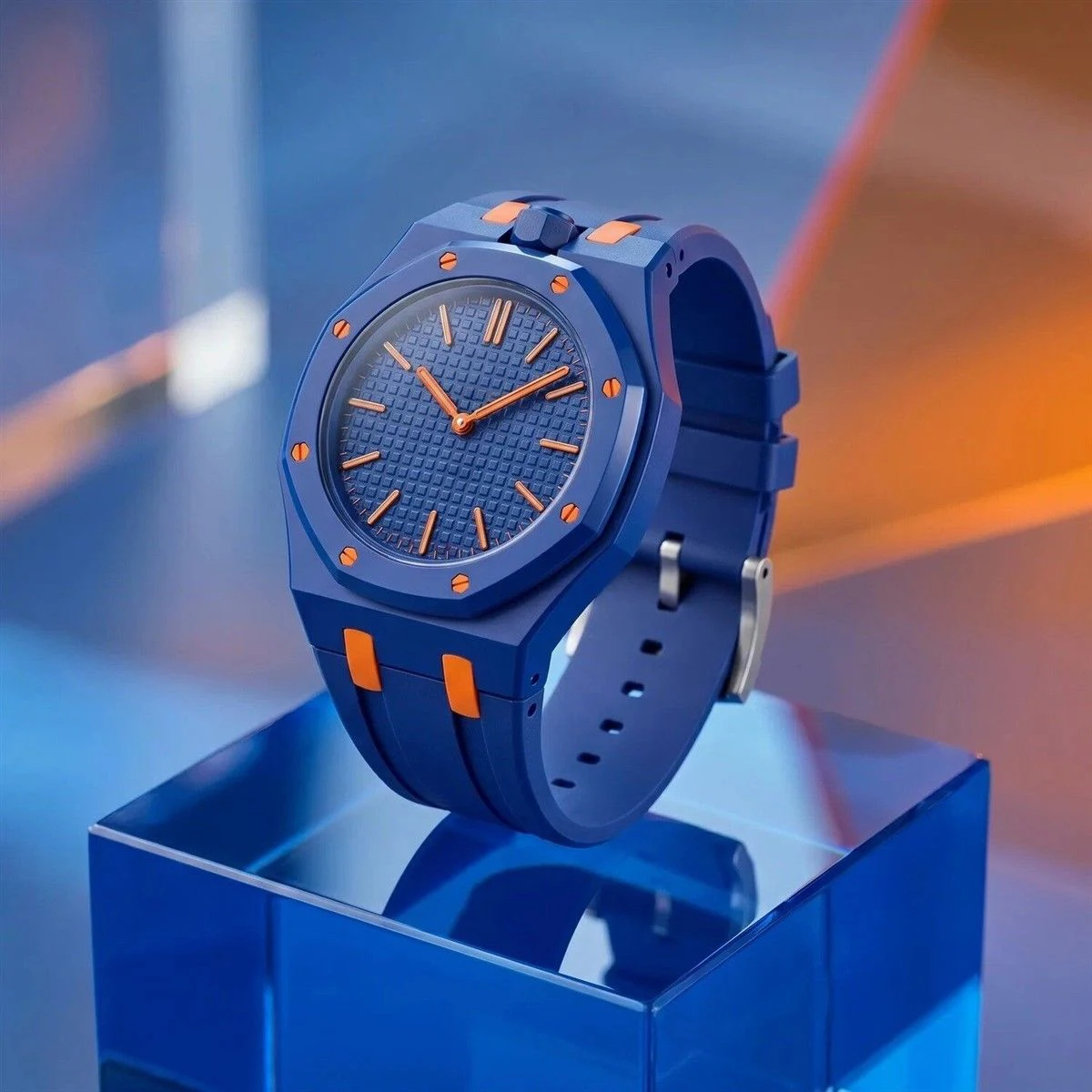 Reloj de Cuarzo de Bolsillo Clásico Royal de Moda para Hombre, Movimiento Octogonal, Color Caramelo, Personalidad Única, Correa de Goma Extraíble