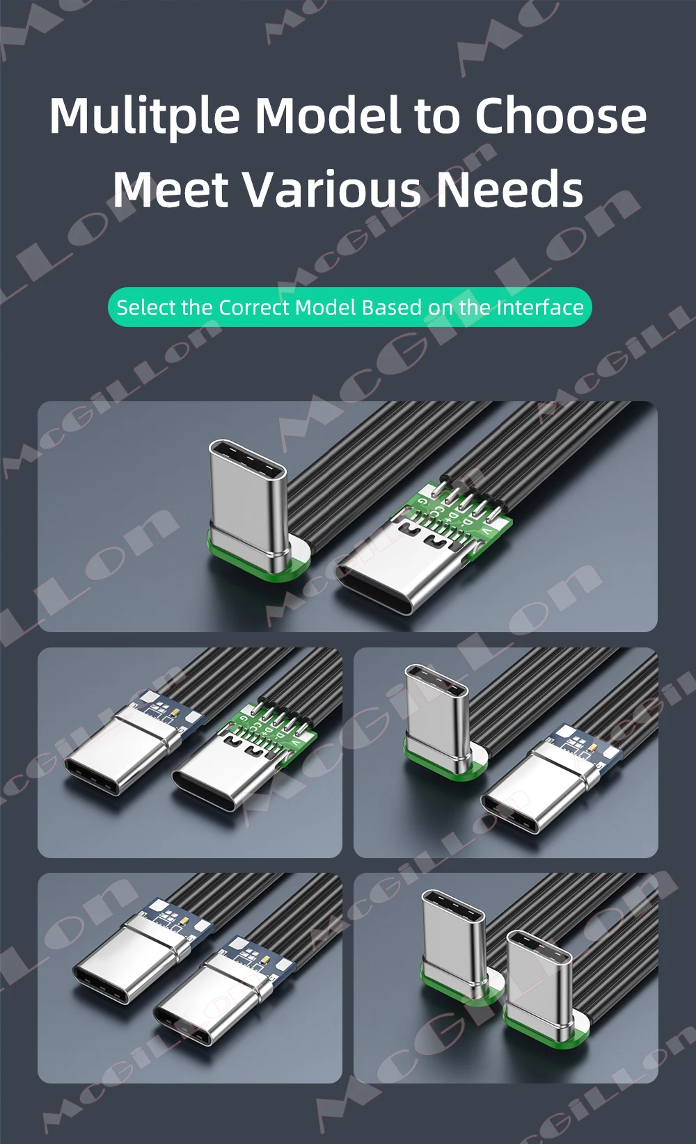 Cable plano Flexible de silicona tipo C a USB C en ángulo izquierdo/derecho hacia arriba/abajo para teléfonos con cámara carga rápida de 60W transferencia de datos de 480Mbps