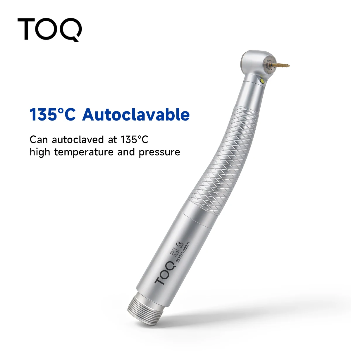 TOQ Dental Pieza de mano de alta velocidad con generador eléctrico autónomo, luz LED, turbina de aire, botón de presión, triple pulverización de agua, 2 orificios