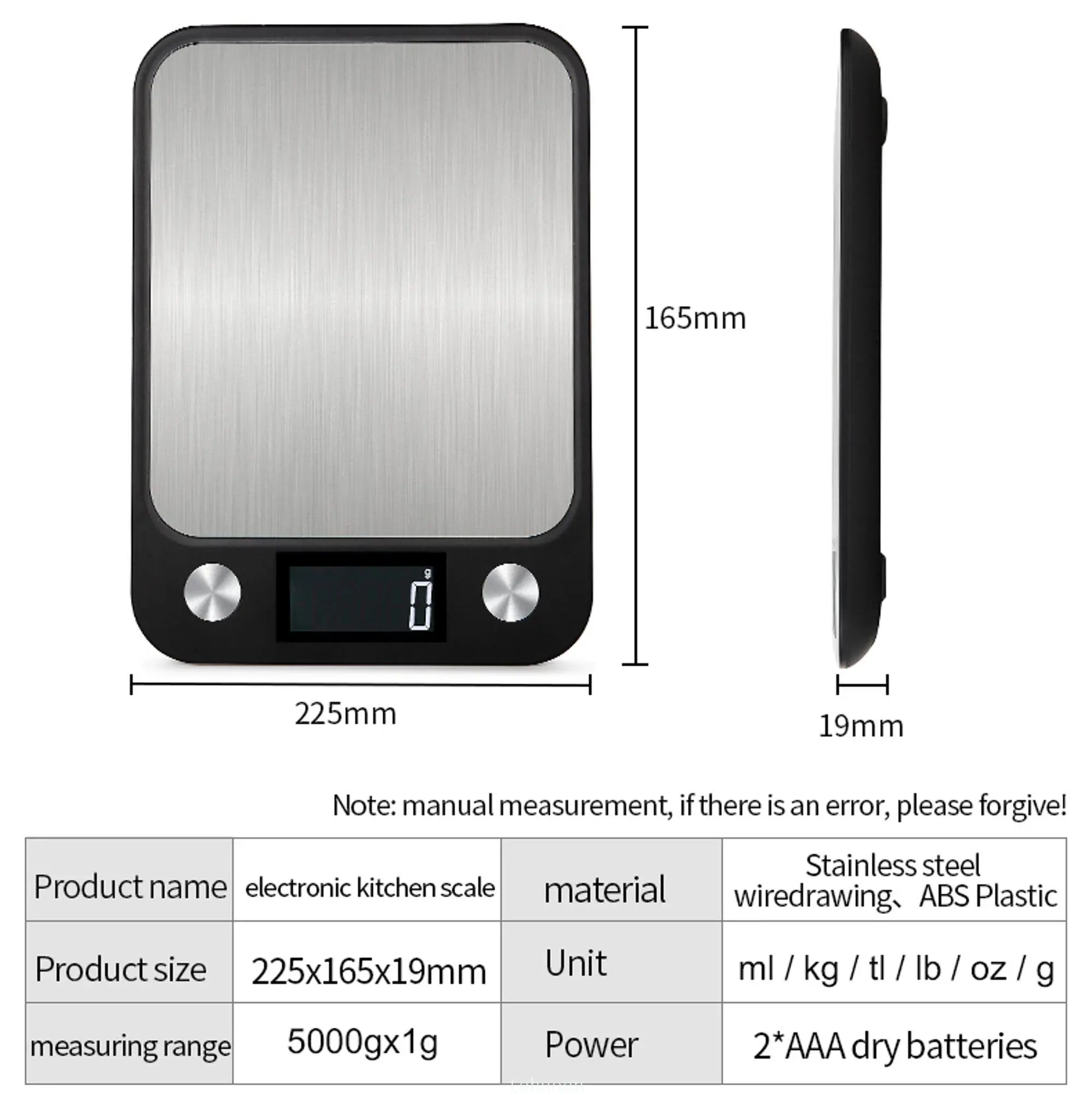 Báscula de cocina de 15Kg/1g, balanza de café y alimentos, báscula Digital electrónica inteligente, diseño de acero inoxidable para cocinar y hornear