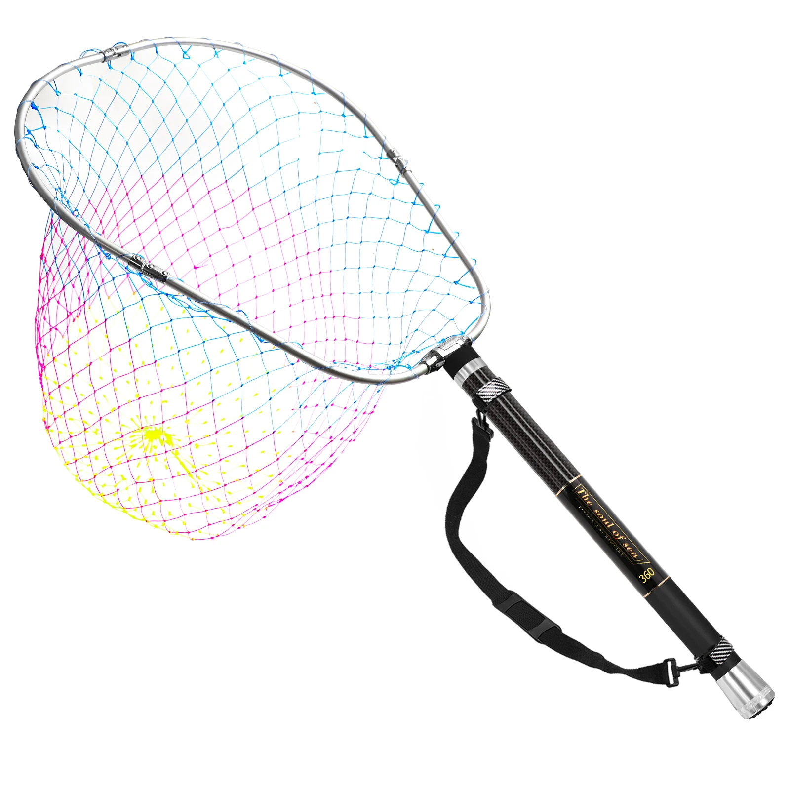 SANLIKE-Red de aterrizaje de pesca telescópica, malla de mano plegable portátil, poste de carbono para carpa, aparejos de pesca, liberación de captura, 240cm