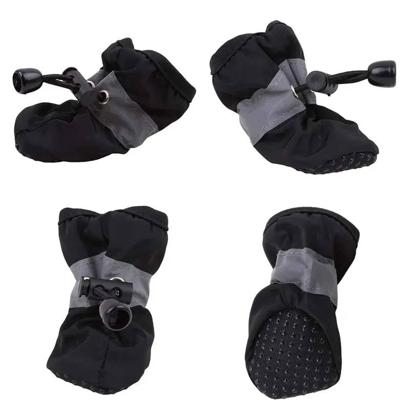 Juego de 4 Zapatos Impermeables para Perros, Botas Antideslizantes para Lluvia, Calzado para Perros Pequeños, Cachorros, Botines para Mascotas, Accesorios para Patas de Perro