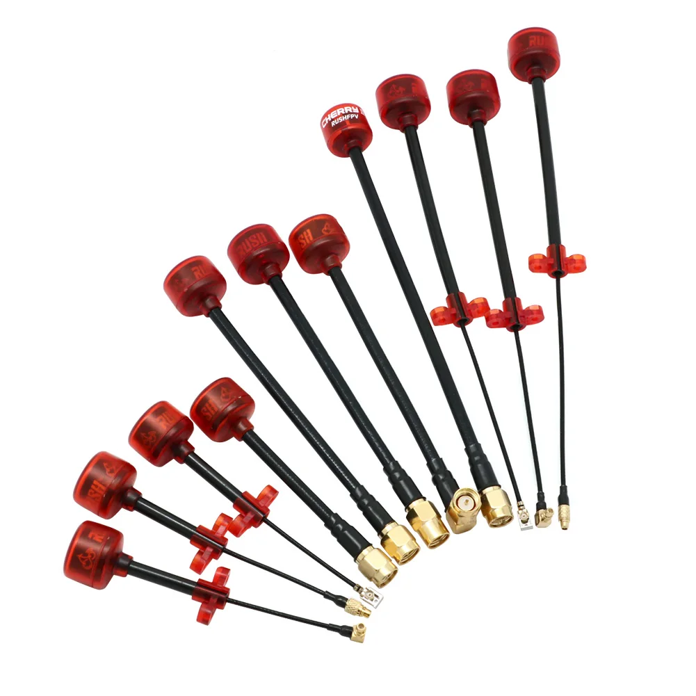 Antena FPV Rush Cherry 5.8G 1.2dBi LHCP/RHCP SMA MMCX UFL de largo alcance, antena FPV Cherry STUBBY para drones de carreras