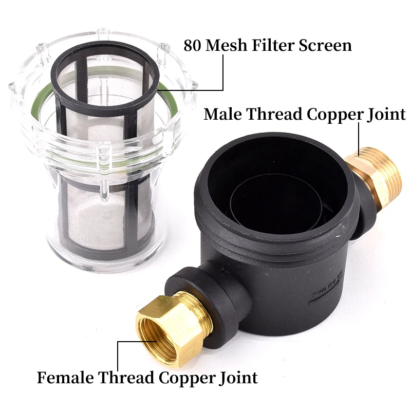 Filtro de tubería de agua para jardín, arandelas a presión de 1/2 3/4 pulgadas, filtros de entrada de bomba, conector de latón para riego, colador de acuario