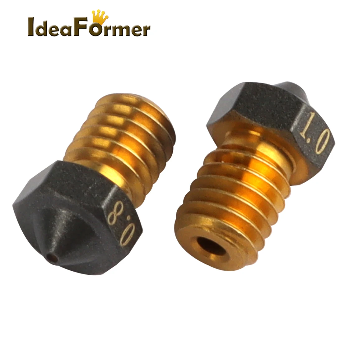 Boquilla de latón recubierta de PTFE E3D V6, 0,2/0,4/0,5/0,6/0,8/1,0mm, 1,75mm, M6, boquillas V6 para impresora 3D, Ender3 Titan Prusa I3 MK3, 1/2/5 unidades