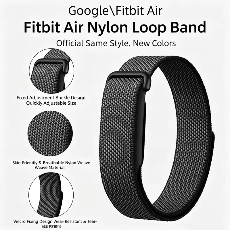 Caja de metal + correa de nailon oficial para Google Fitbit Air, pulsera deportiva transpirable, accesorios para Google Fitbit Air