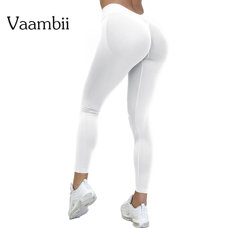 Scrunch Booty V-cintura levantamiento de cadera Fitness gimnasio correr entrenamiento medias deportivas mallas deportivas mujer pantalones de Yoga sin costuras