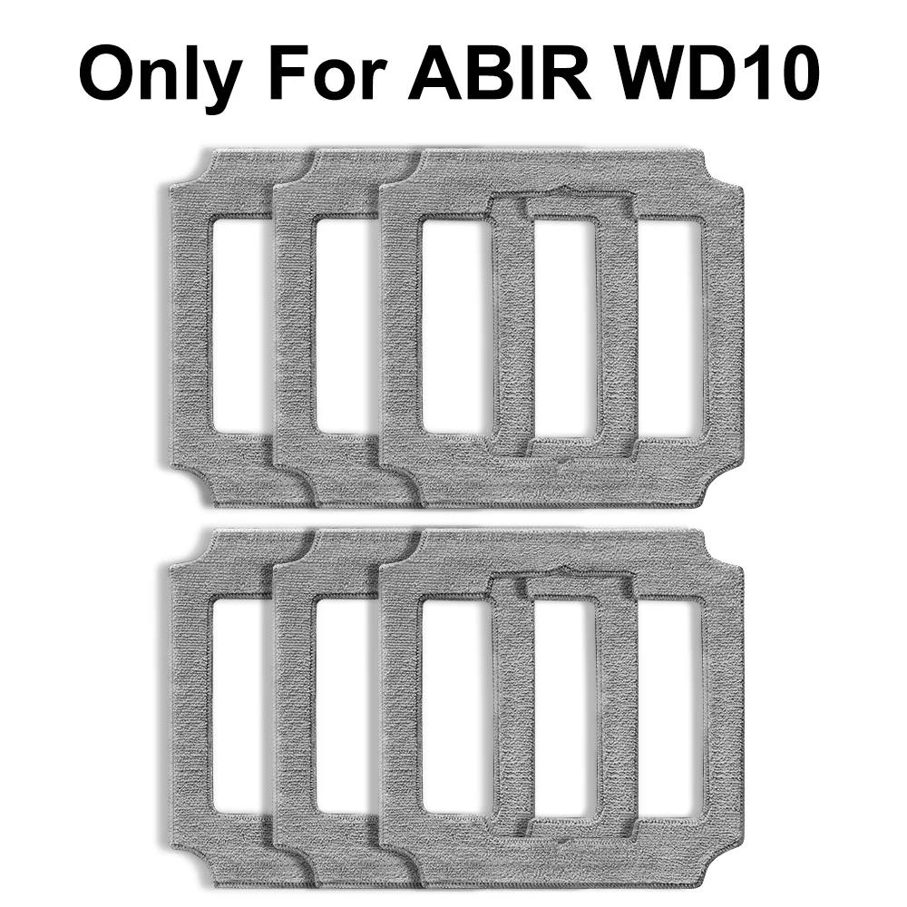 Almohadillas de microfibra lavables para fregona ABIR WD10, incluye 6 paños de limpieza, paños de limpieza suaves de repuesto para WD10
