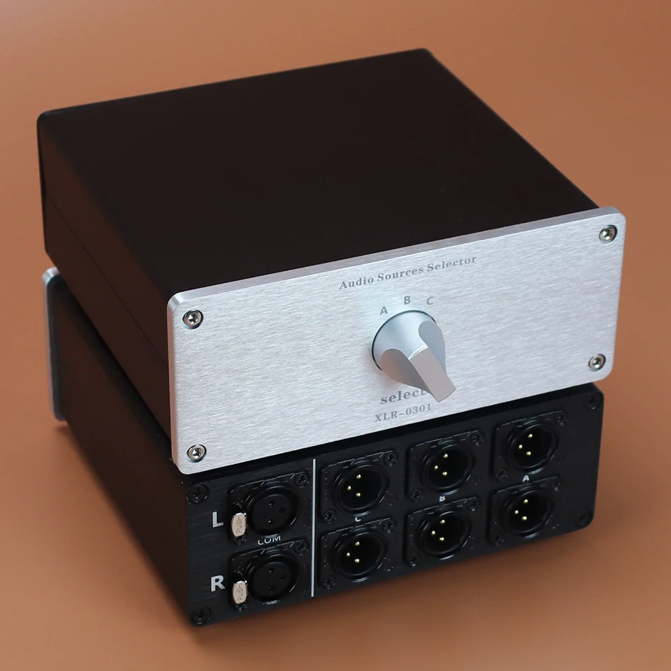 Conmutador de audio HIFI de doble canal, selector de señal de audio balanceado XLR, amplificador de potencia, altavoz, conmutador de alta calidad