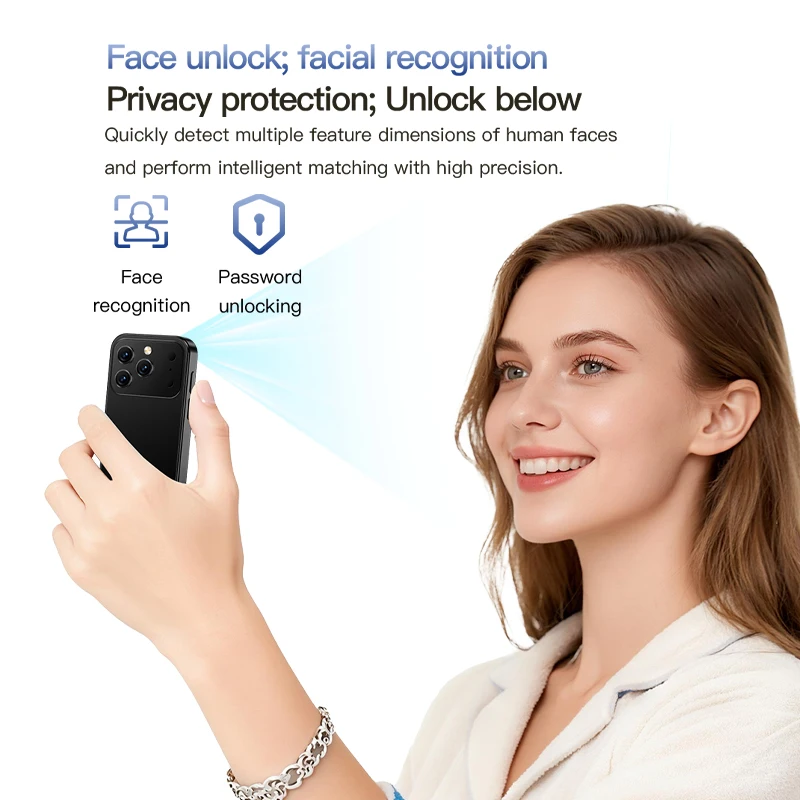 SOYES XS18Pro Mini Smartphone Pantalla de 3.0" 2GB RAM 16GB ROM Doble SIM en Espera Doble Cámara Android 9.0 Aplicaciones WiFi i17 Mini Teléfono