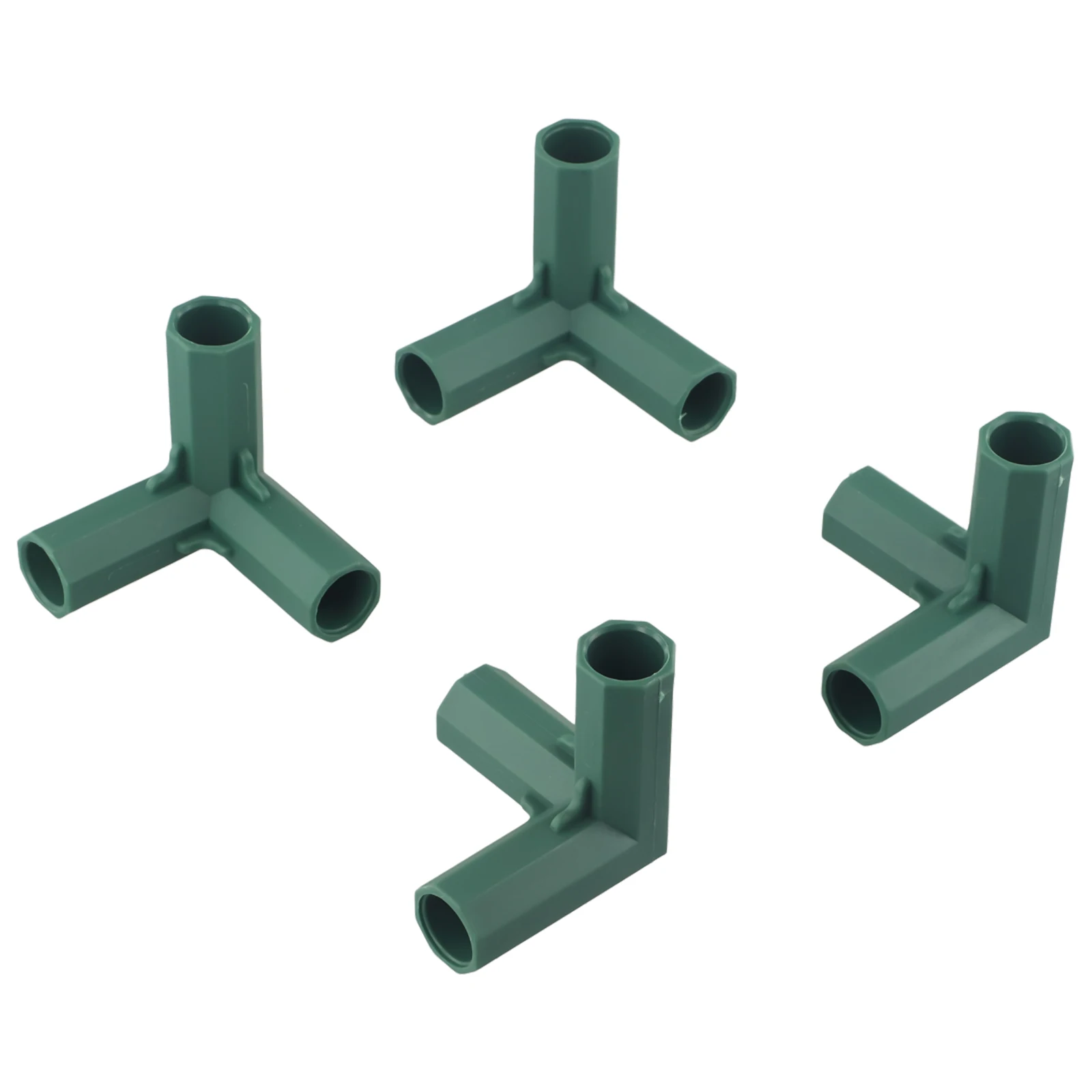 4 Uds. Conectores de construcción de marco de invernadero de plástico de 16mm, adaptador de juntas de poste de estructura de jardín verde para exteriores, soporte de 3 vías DIY