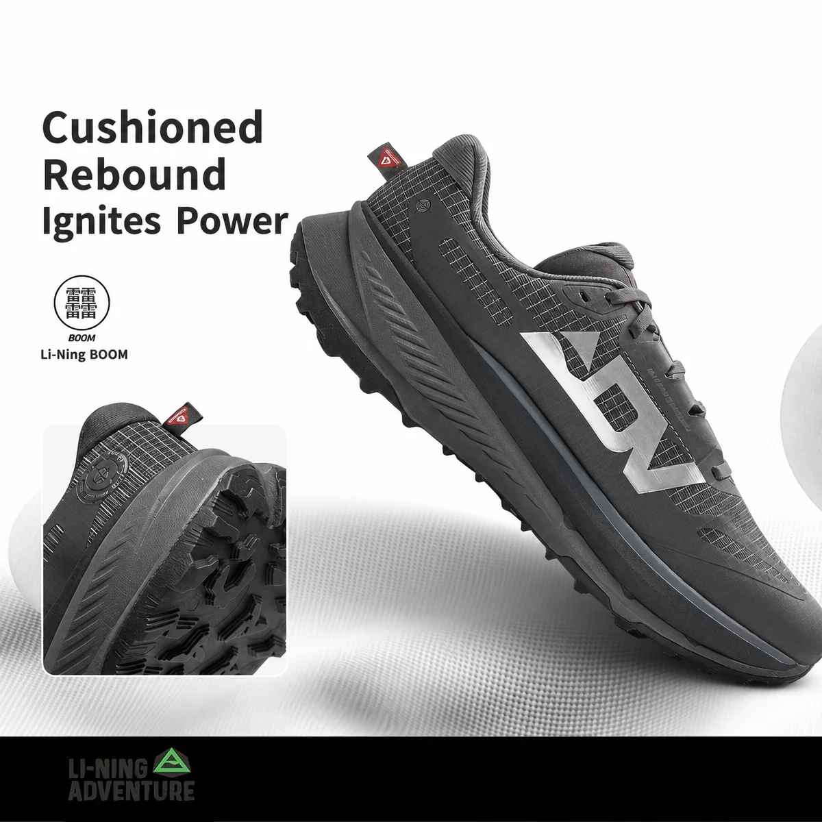 Li-ning-zapatillas para correr DI LU 2 para hombre, XTRM-BOOM, cojín de fibra LN DWR, forro repelente al agua, calzado deportivo antideslizante ARNV009
