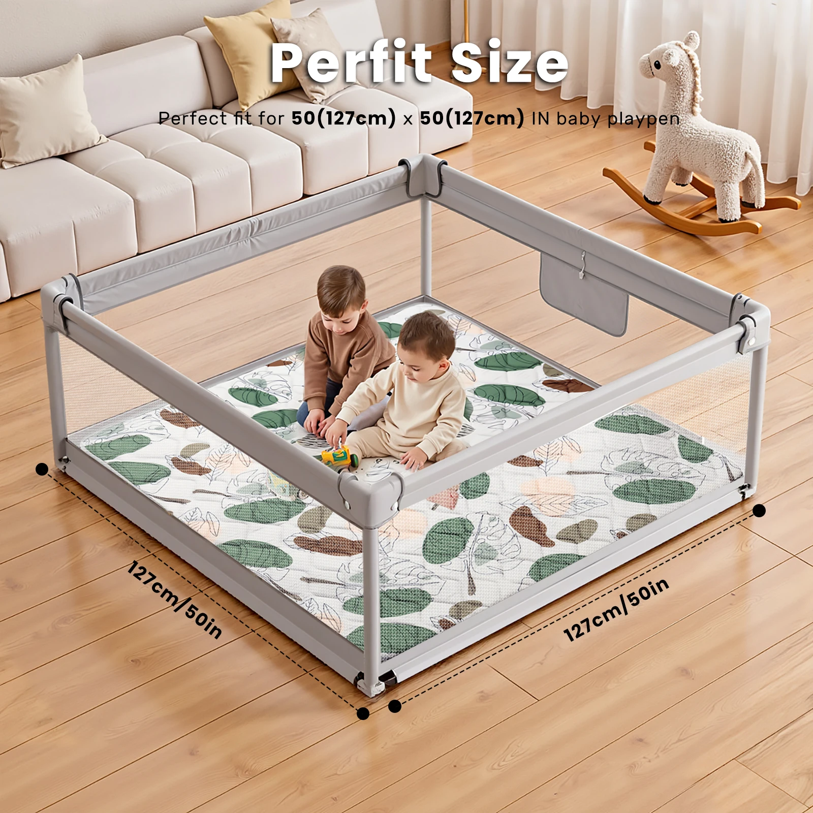Alfombras de juego para bebés, tapete de juego para gatear, tapete de espuma acolchado grueso y suave, tapetes plegables para gatear, antideslizantes y lavables a máquina