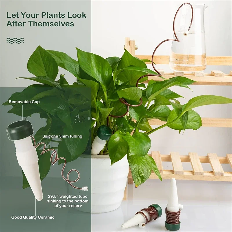 Dispositivo de riego automático para plantas, estaca de estaca de riego automático, riego por goteo automático, gotero de agua de liberación lenta para plantas vertidas